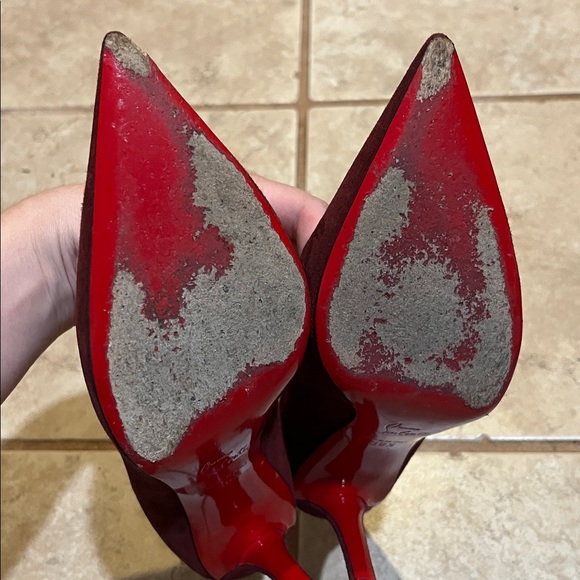 Christian Louboutin authentic red suede heels box no lid - Picture 6 of 7